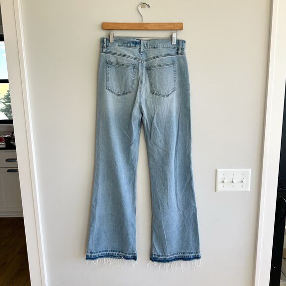 LOFT Unpicked Hem High Rise Wide Leg Jeans Light Indigo Wash 26 - Picture 3 of 11